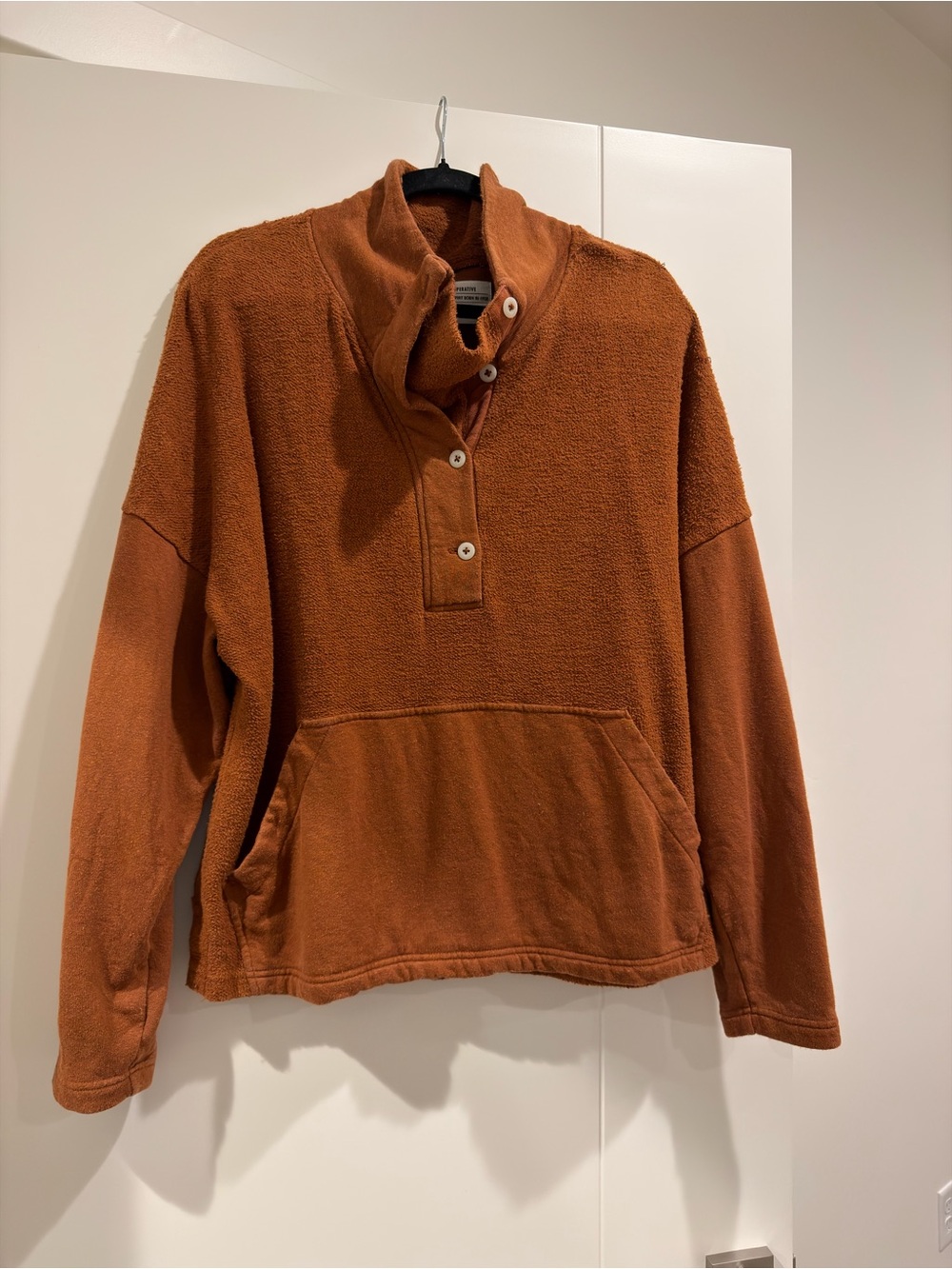 REI Rust Orange Cowl Pullover Sweater